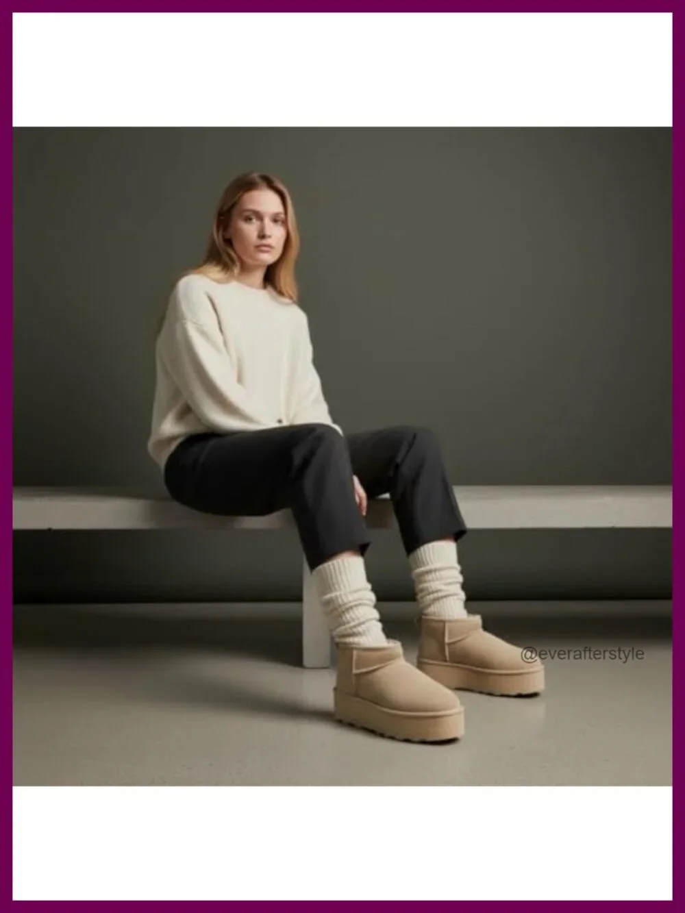Genuine Suede Platform Ankle Boots with Faux Fur Lining, Memory Foam, Pull-On